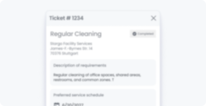 Completed ticket Regular Cleaning